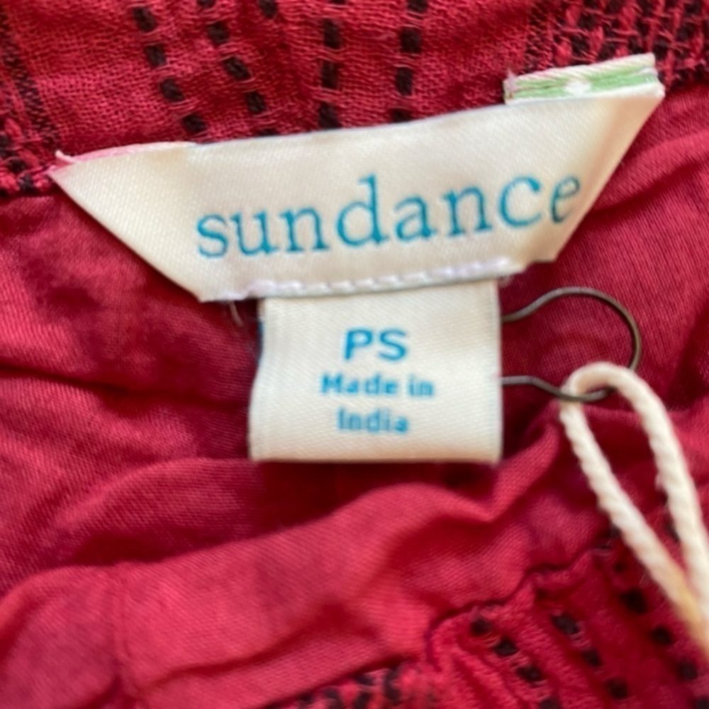 Sundance pants women size small Red drawstrings lined cotton pants NWT - Picture 5 of 10